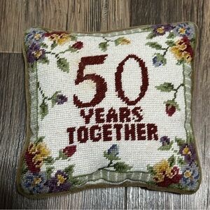 50th anniversary decorative pillow green small